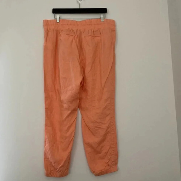 Athleta Cabo Linen Jogger Pants in Orange Size 16 - Picture 2 of 7